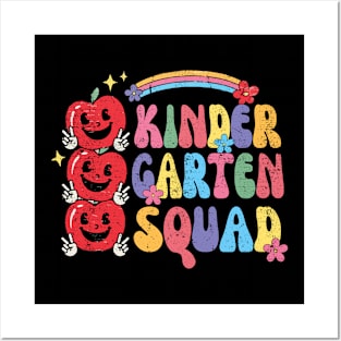 Team Kindergarten Squad Tee Teacher Back To School Kids Posters and Art